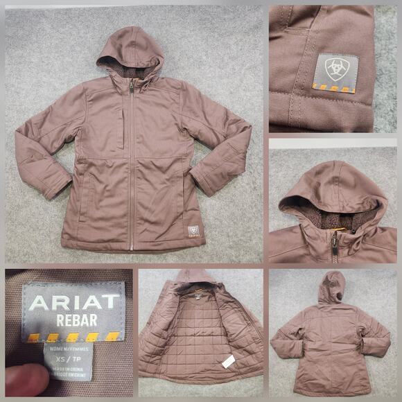Ariat Jackets & Blazers - Ariat Rebar Jacket Womens XS Hooded DuraCanvas Canvas Insulated Quilted Lined